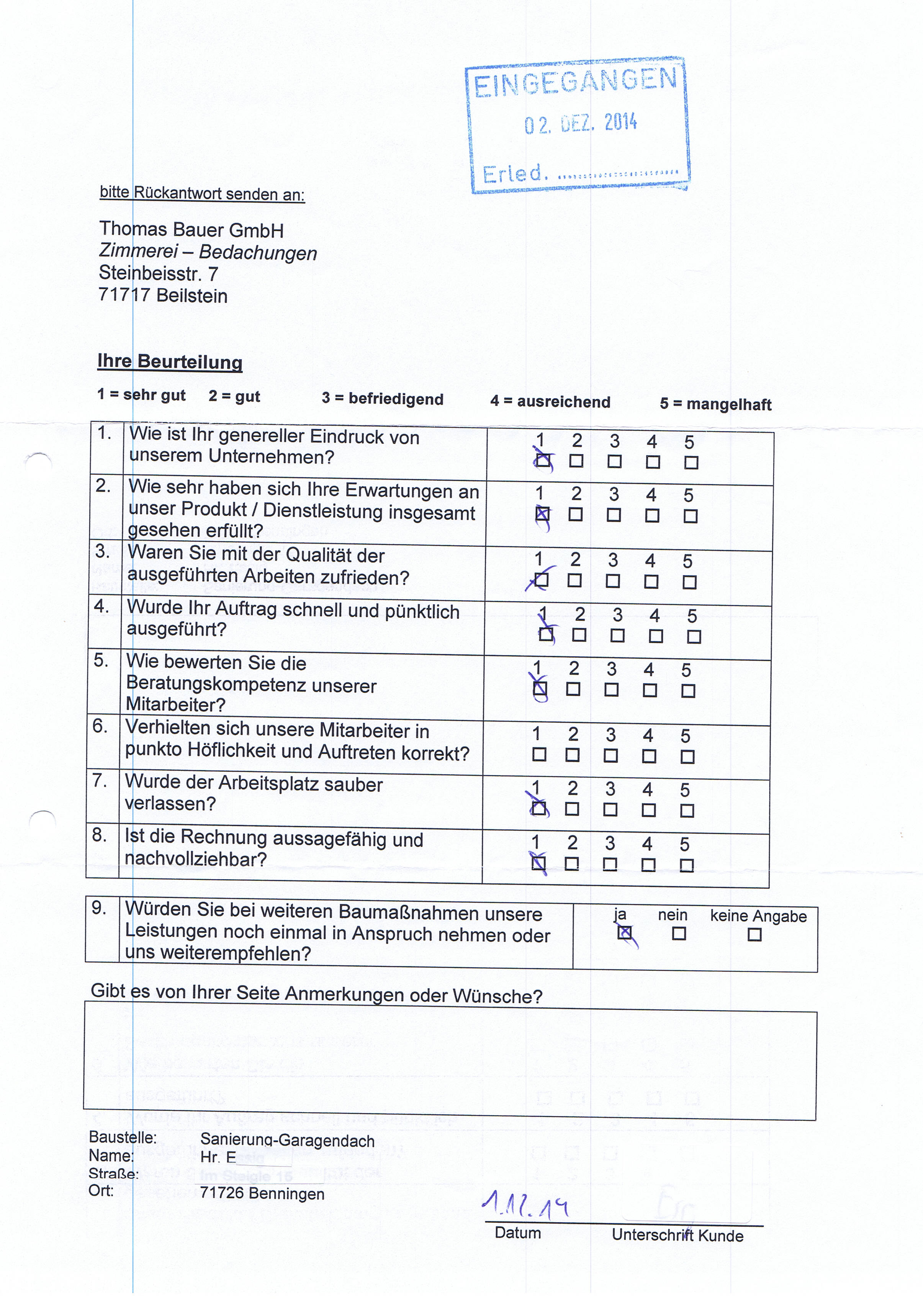 Kundenzufriedenheit SPS Gaube 1