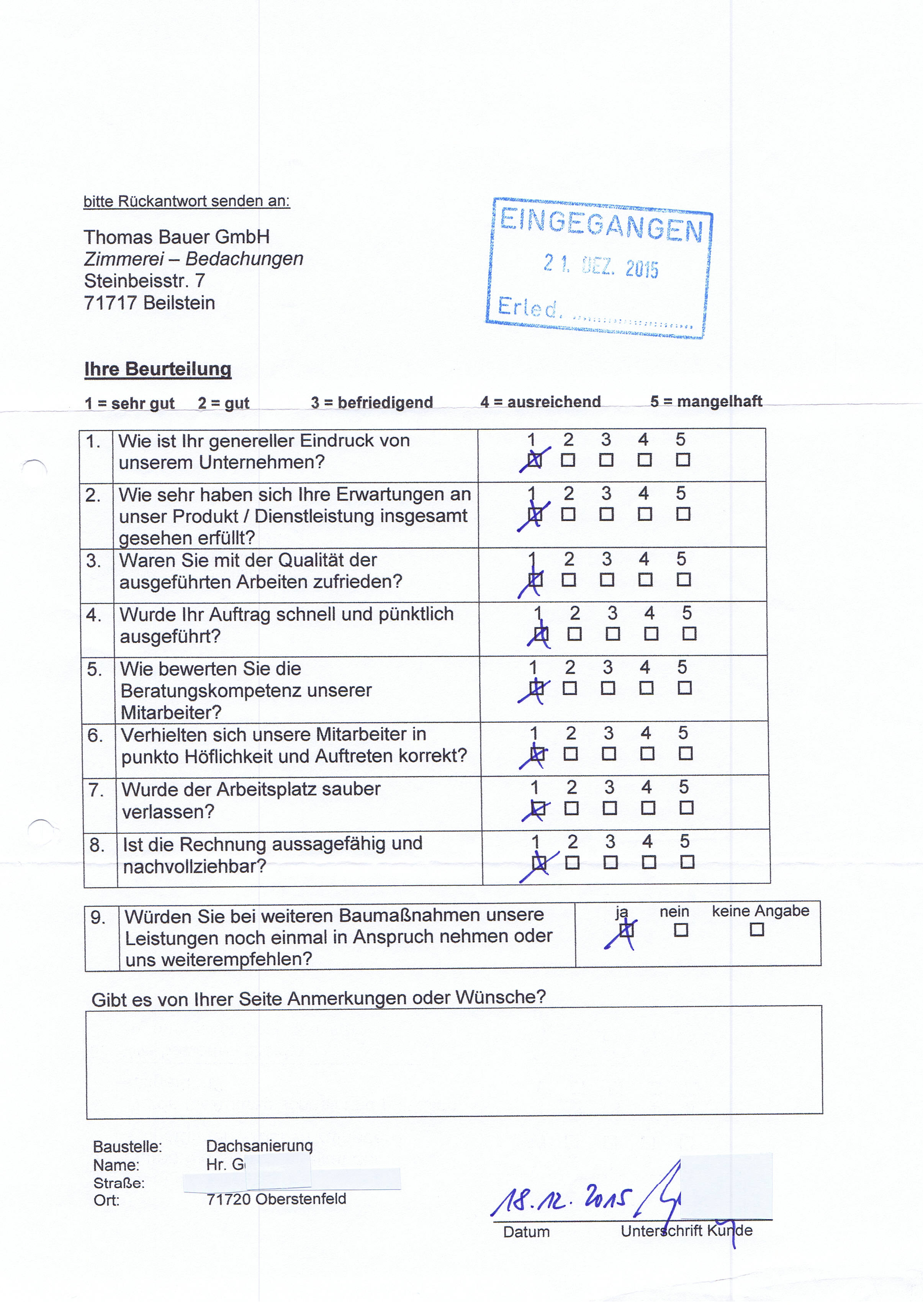 Kundenzufriedenheitsrueckmeldungen Th Bauer GmbH 17