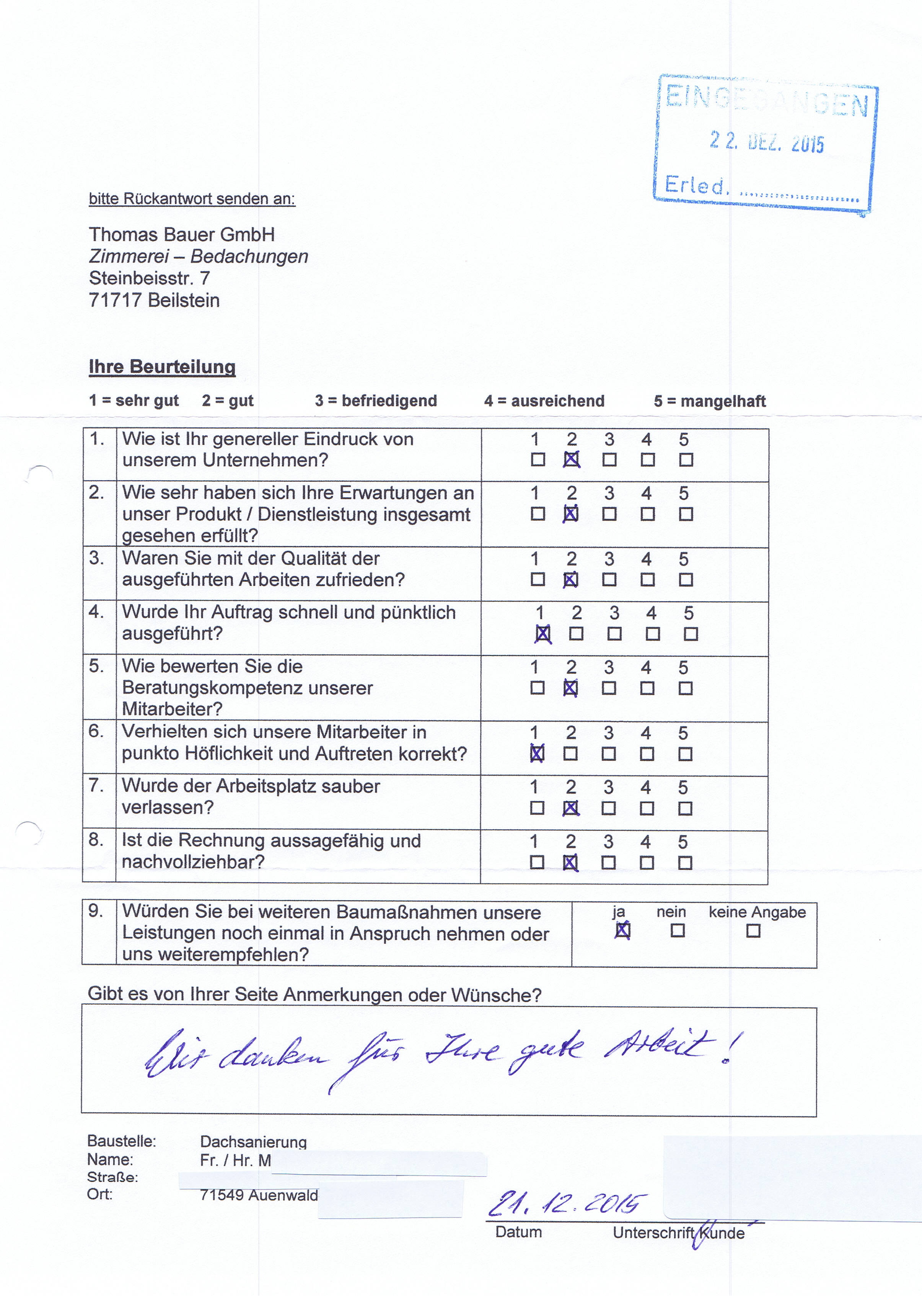 Kundenzufriedenheitsrueckmeldungen Th Bauer GmbH 18