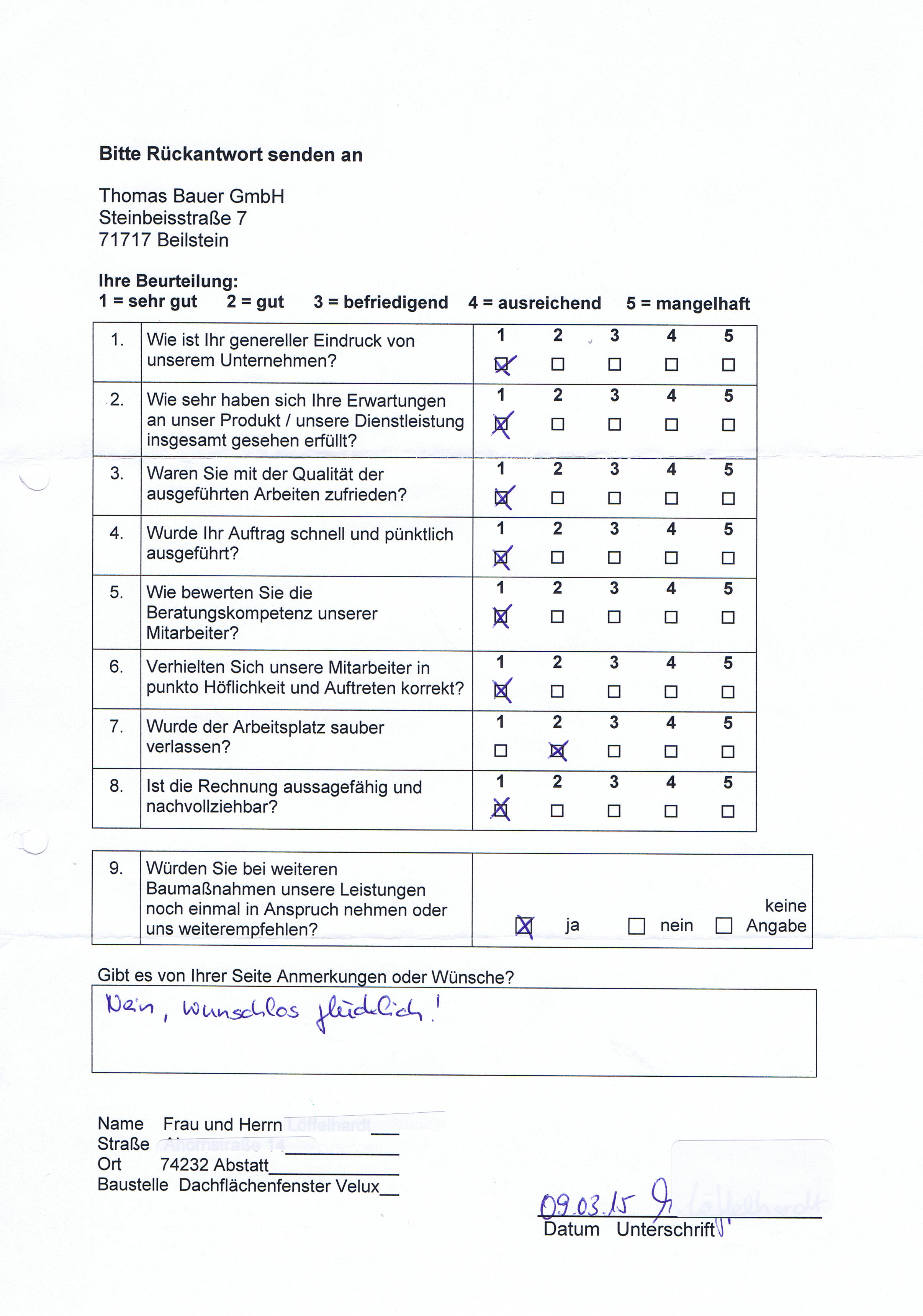 Kundenzufriedenheitsrueckmeldungen Th Bauer GmbH 7